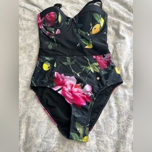 Ted Baker brand new with tags Black and Pink Floral bathing suit